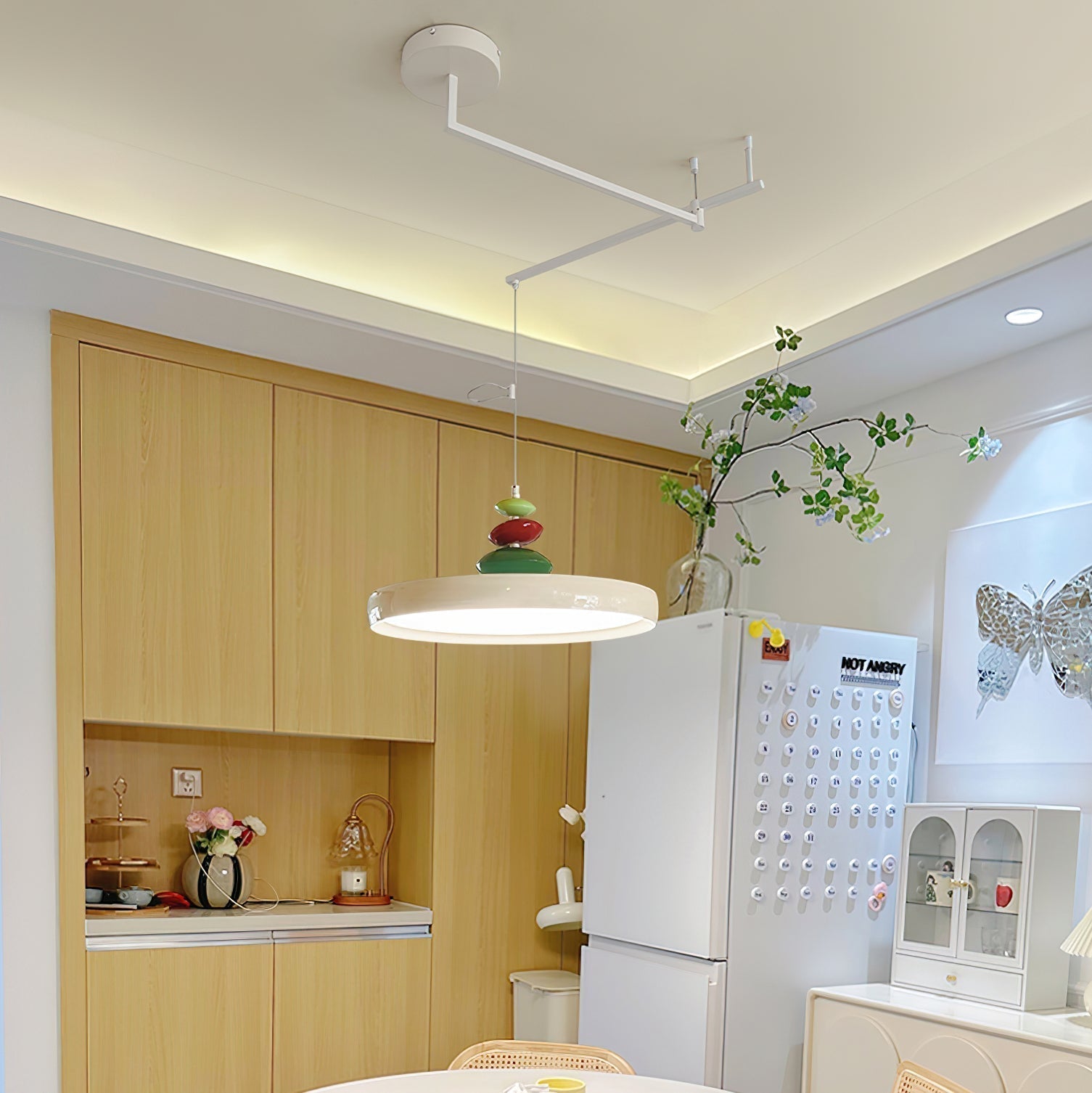 Pendant Lamp Metal and Acrylic Round Shade Decorative Modern - Letslighting