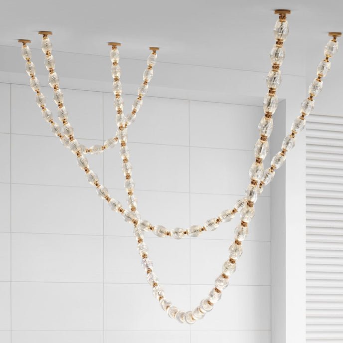 Pearlene Beaded Metal Chandelier - Letslighting