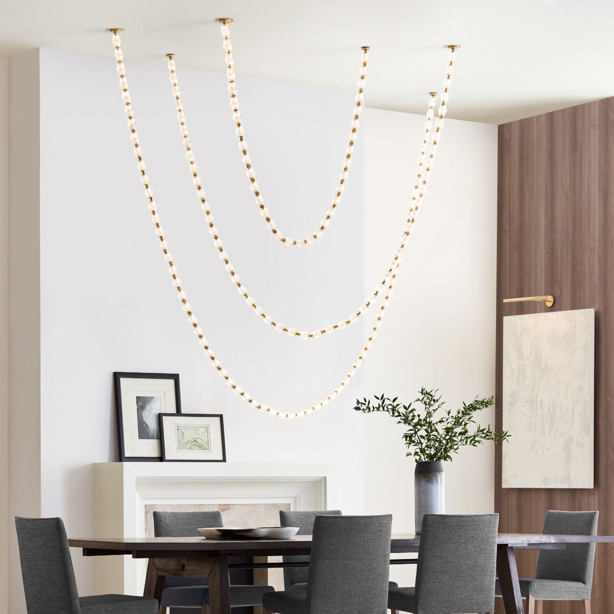 Pearlene Beaded Metal Chandelier - Letslighting