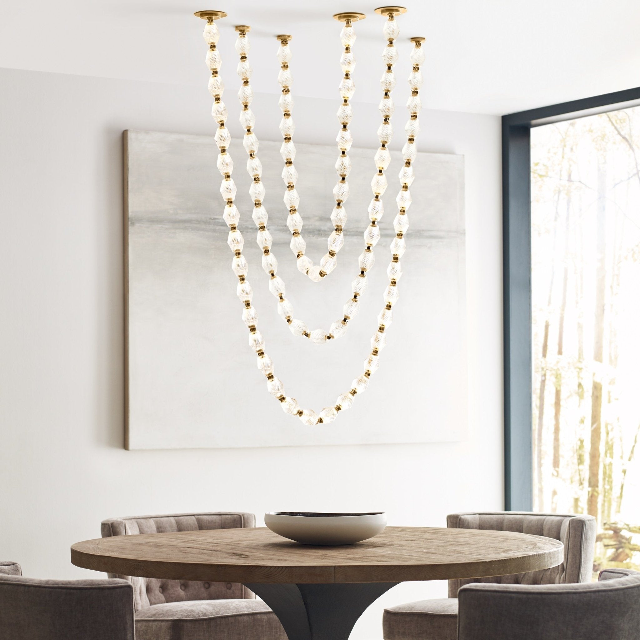 Pearlene Beaded Metal Chandelier - Letslighting