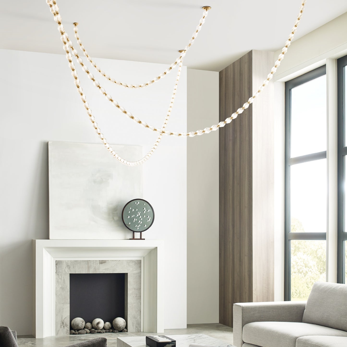 Pearlene Beaded Metal Chandelier - Letslighting