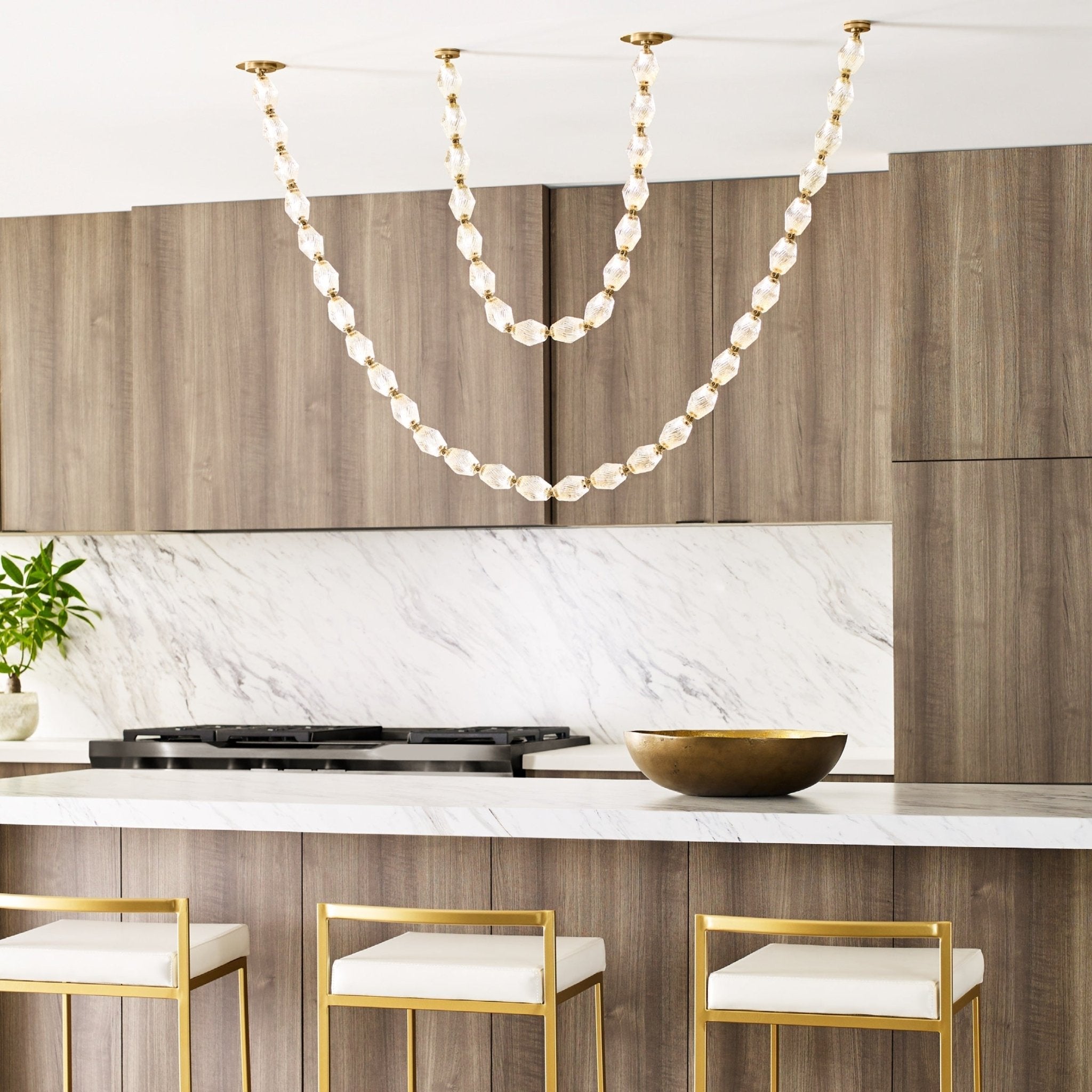 Pearlene Beaded Metal Chandelier - Letslighting