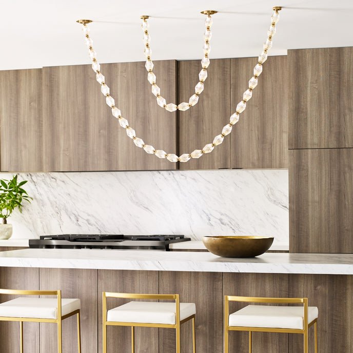 Pearlene Beaded Metal Chandelier - Letslighting