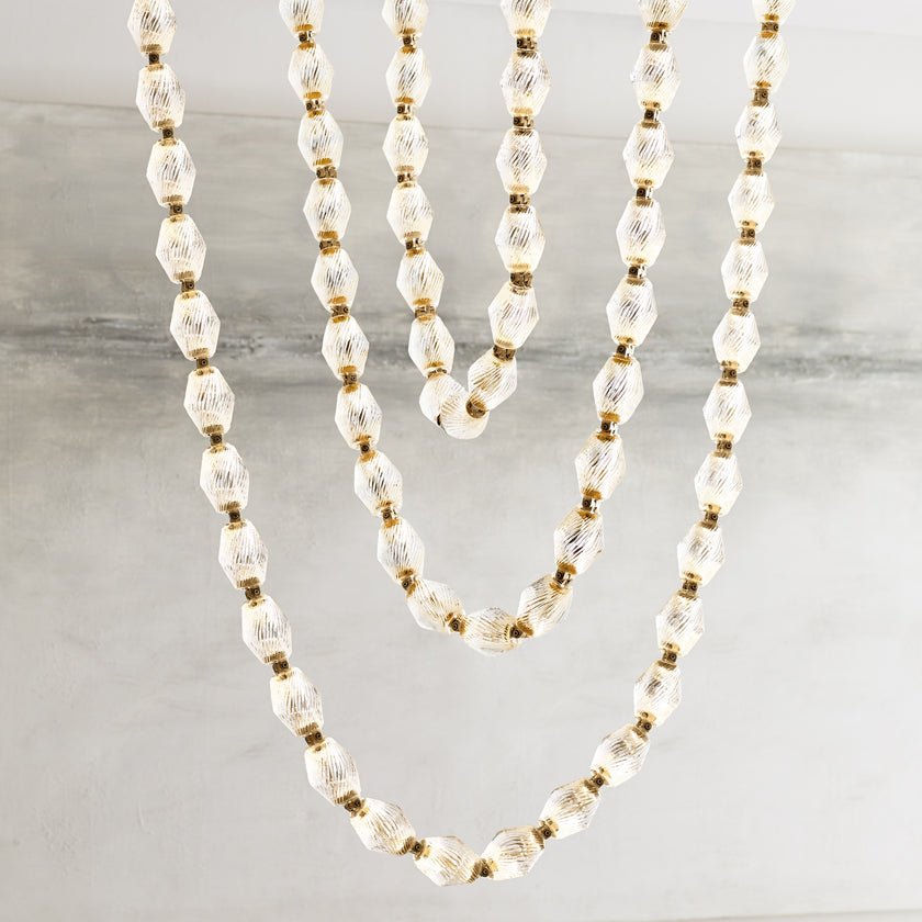 Pearlene Beaded Metal Chandelier - Letslighting