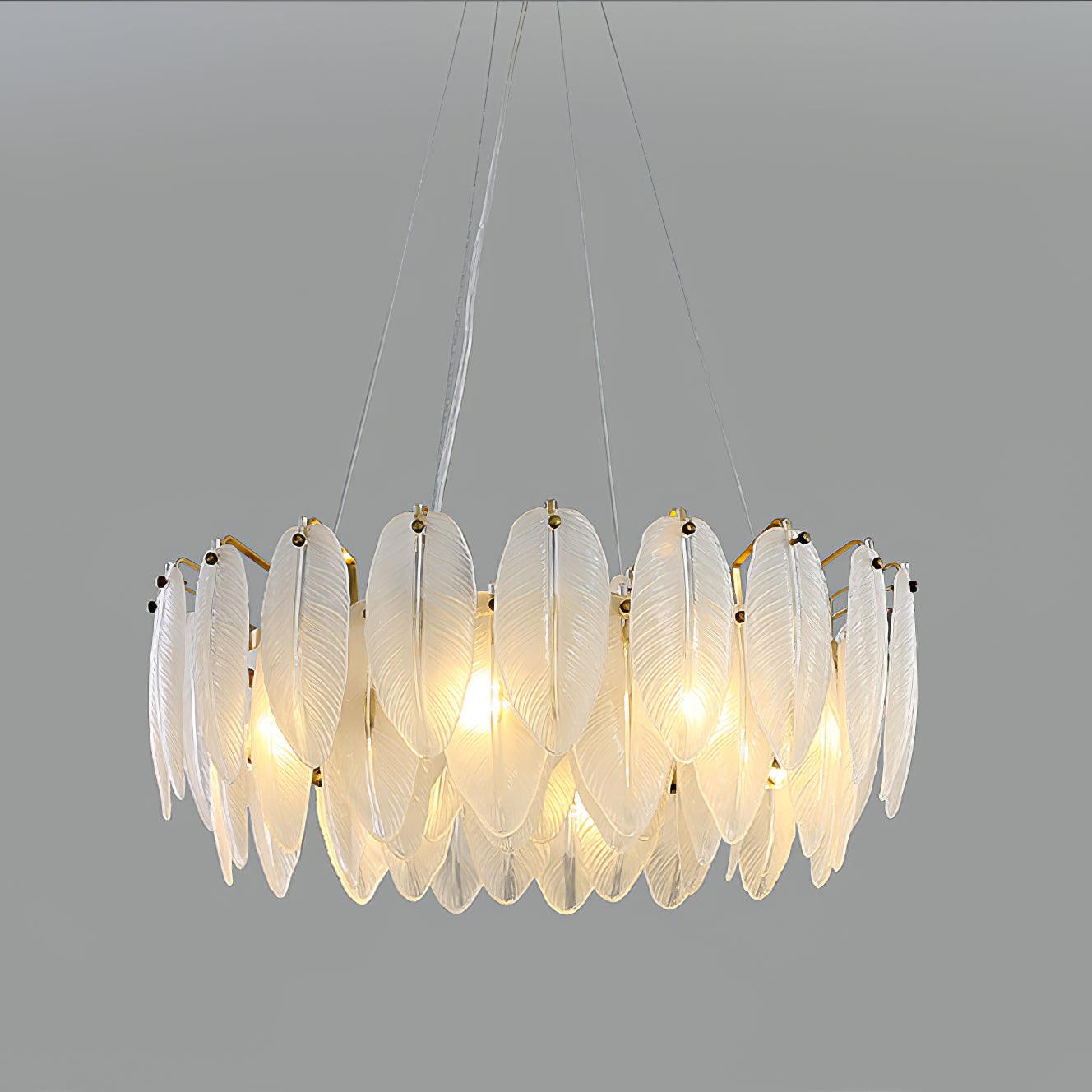 Glass Feather Chandelier - Letslighting