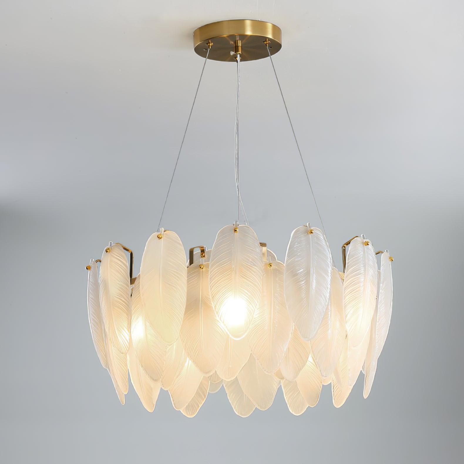 Glass Feather Chandelier - Letslighting