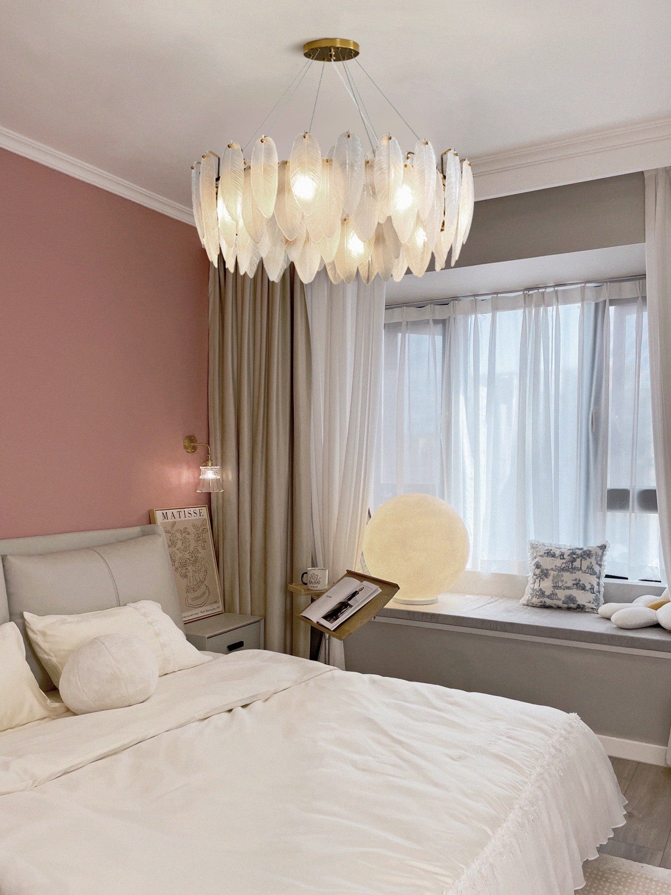 Glass Feather Chandelier - Letslighting