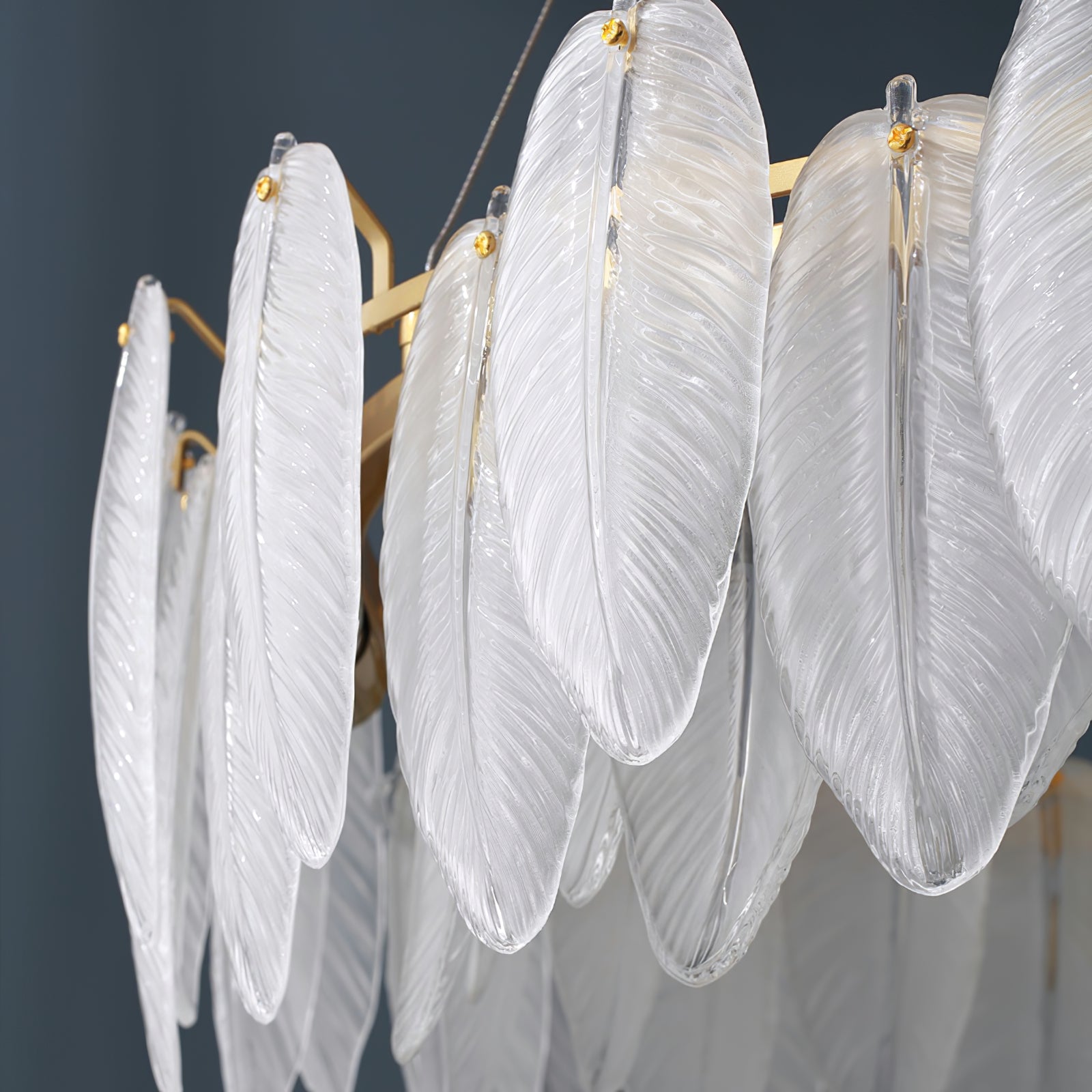 Glass Feather Chandelier - Letslighting