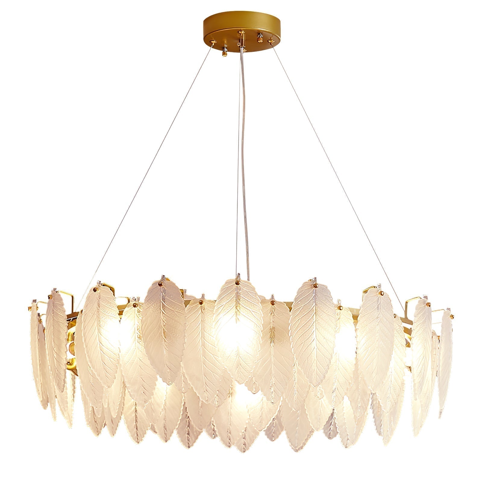 Glass Feather Chandelier - Letslighting