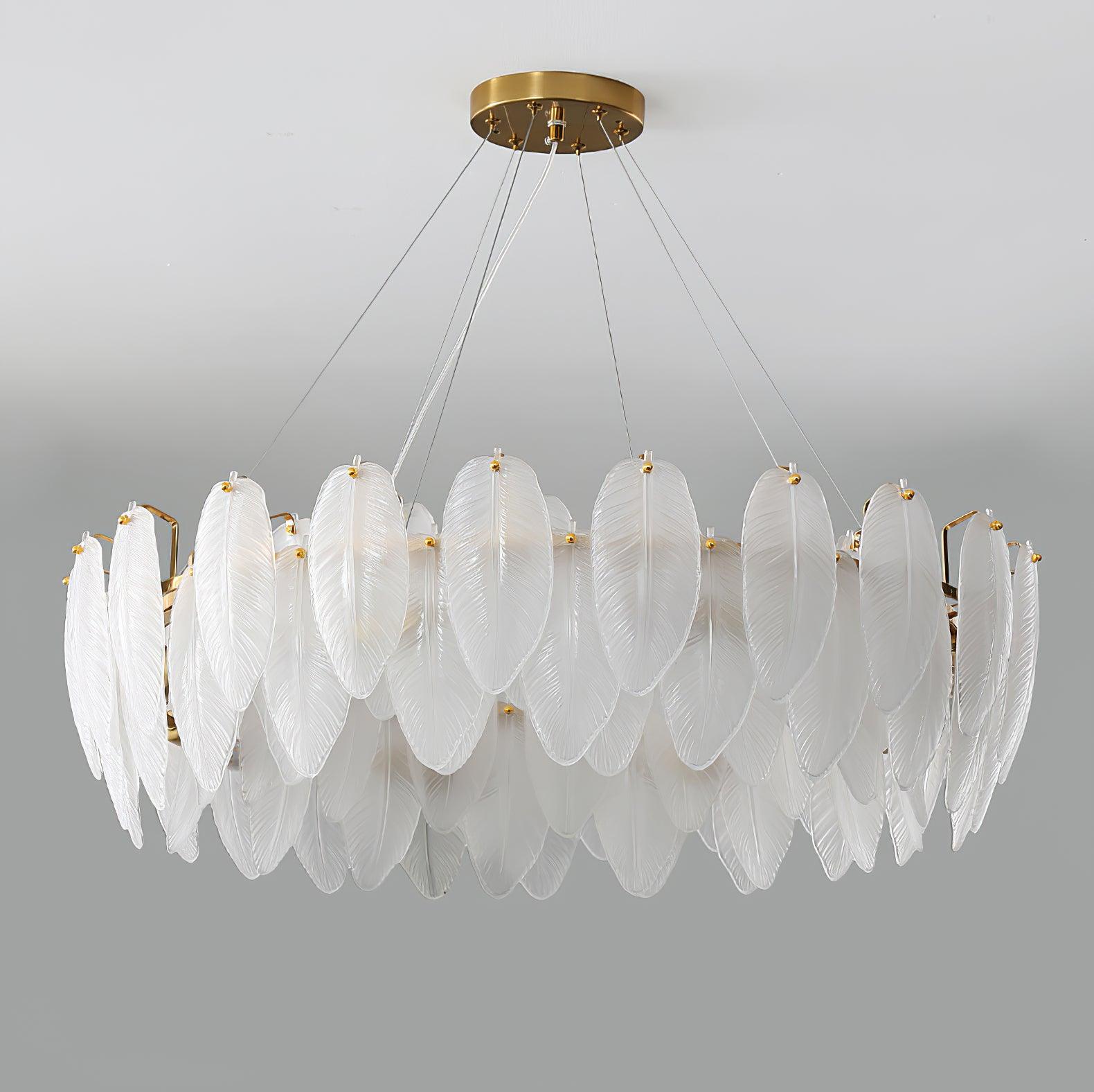 Glass Feather Chandelier - Letslighting