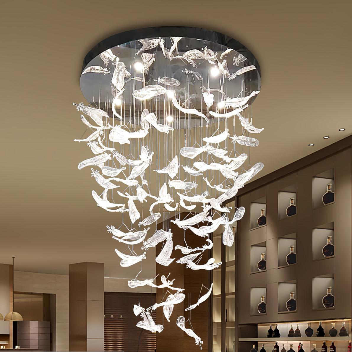 Aetherial Glass Leaf Chandelier - Letslighting
