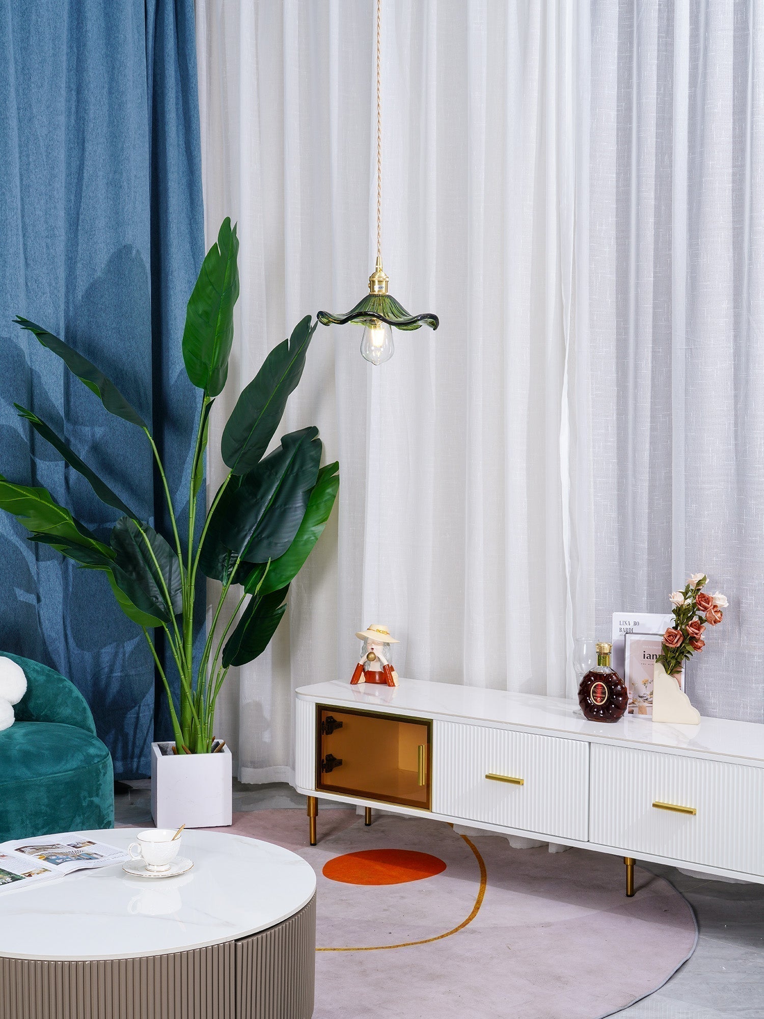 Glass Hibiscus Flower Pendant Light - Letslighting