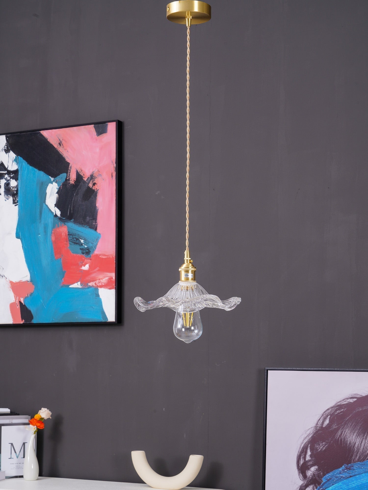 Glass Hibiscus Flower Pendant Light - Letslighting