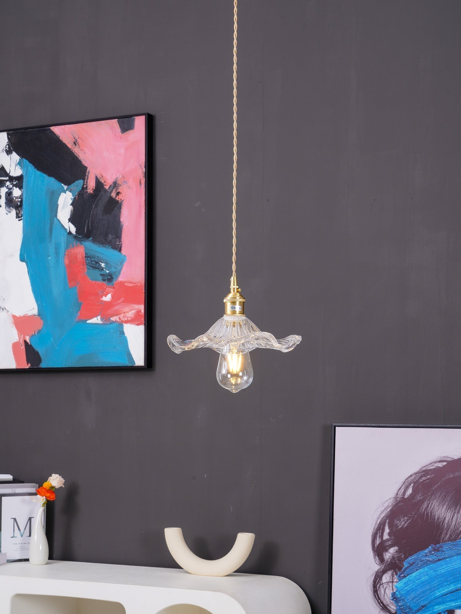 Glass Hibiscus Flower Pendant Light - Letslighting