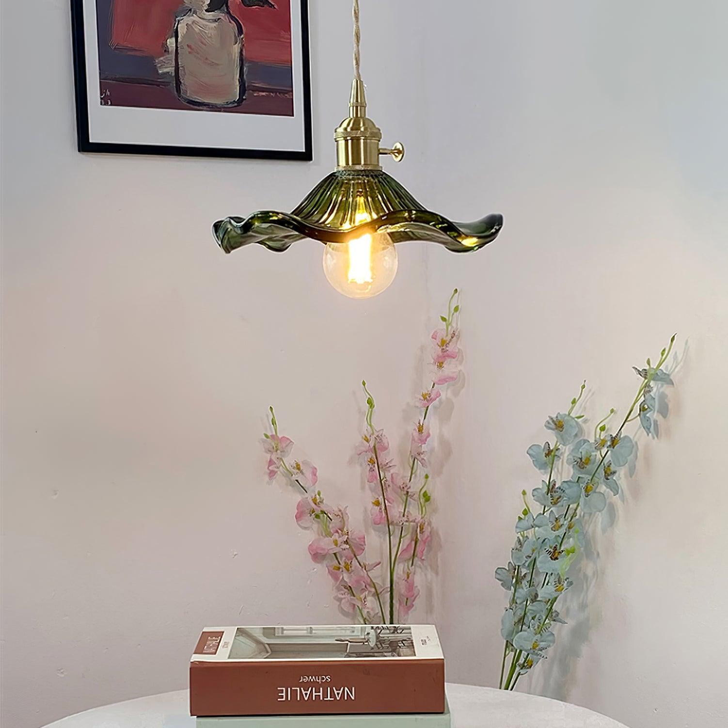 Glass Hibiscus Flower Pendant Light - Letslighting