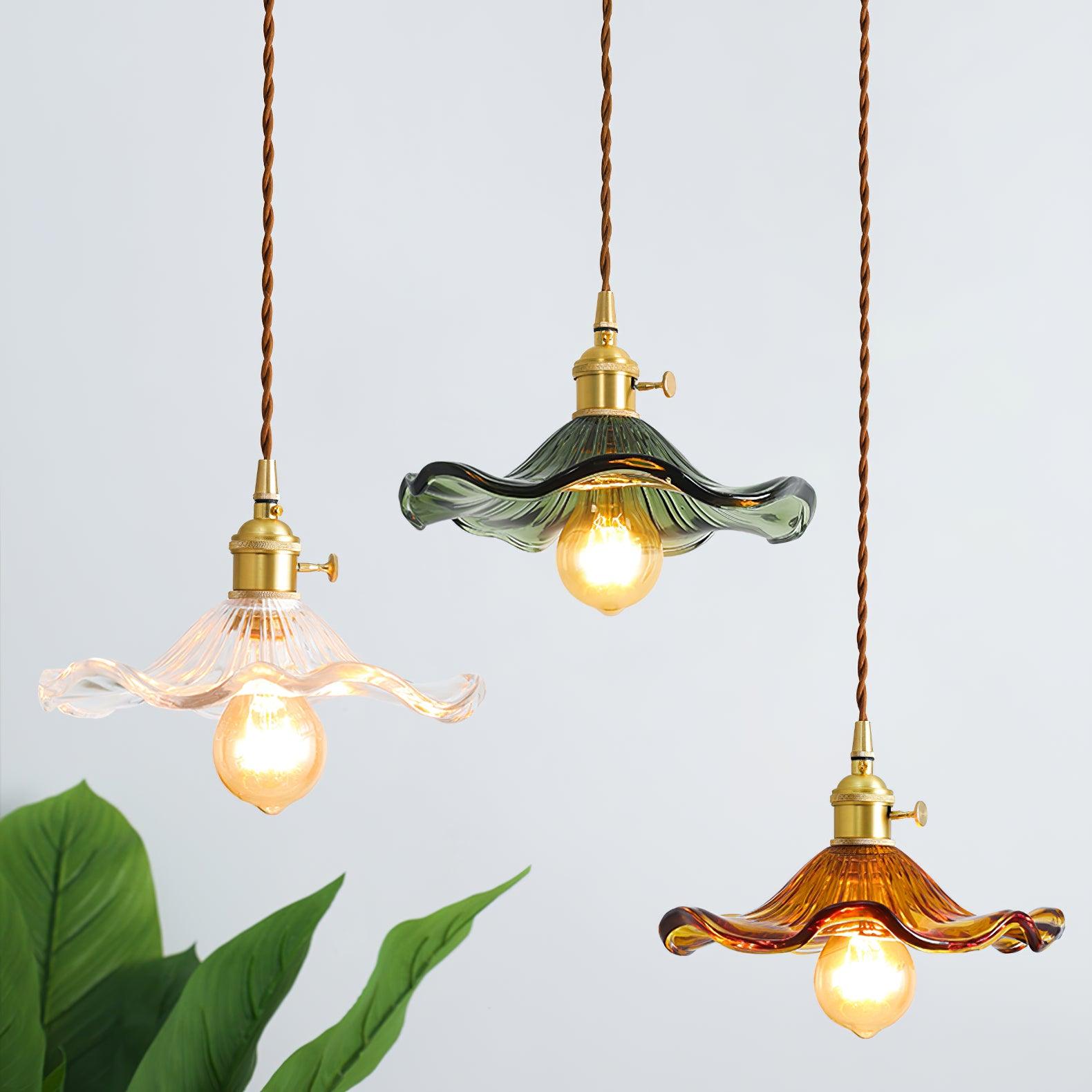 Glass Hibiscus Flower Pendant Light - Letslighting
