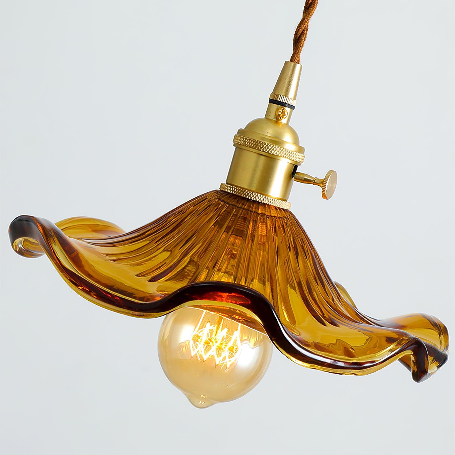 Glass Hibiscus Flower Pendant Light - Letslighting