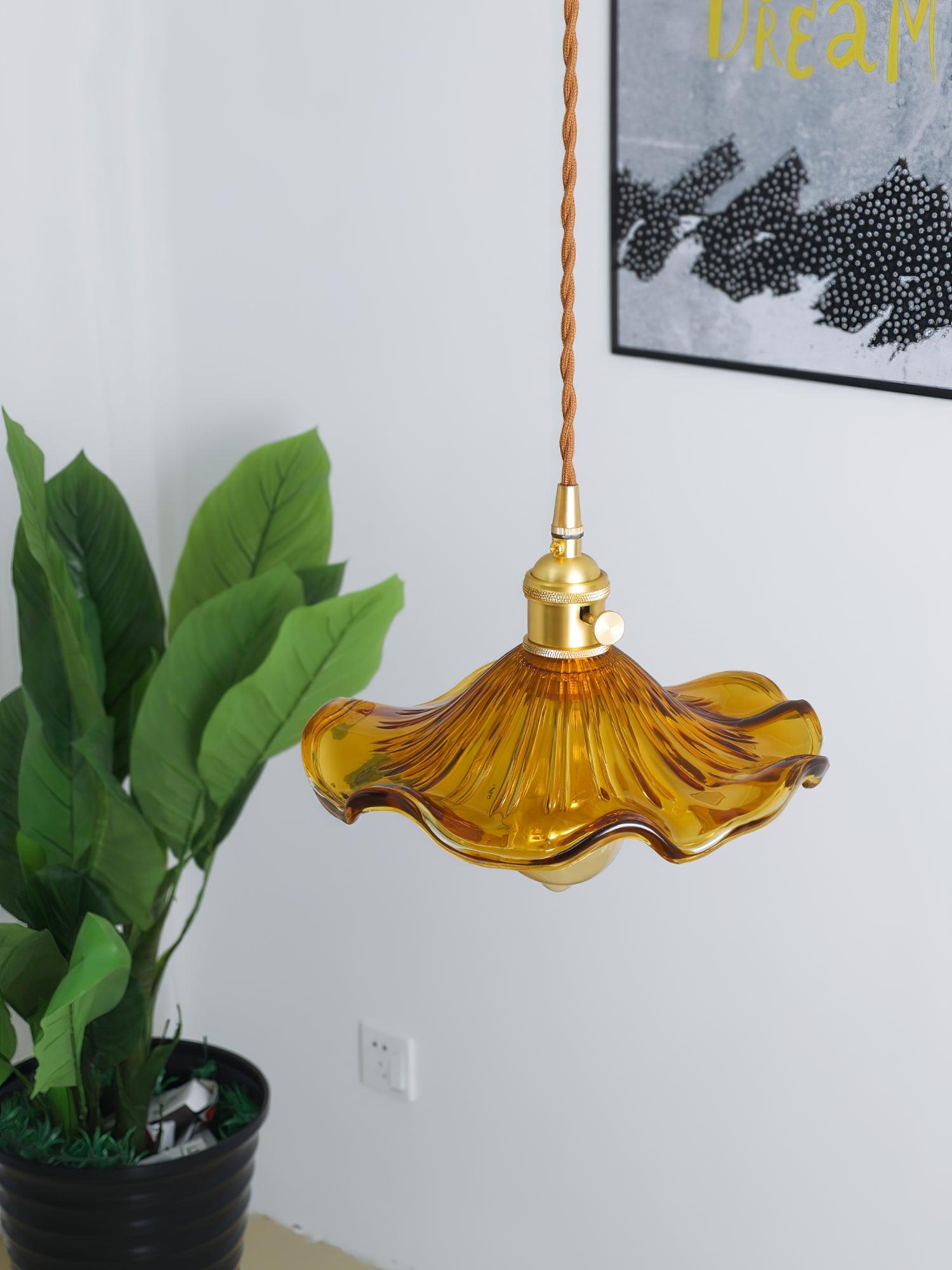 Glass Hibiscus Flower Pendant Light - Letslighting