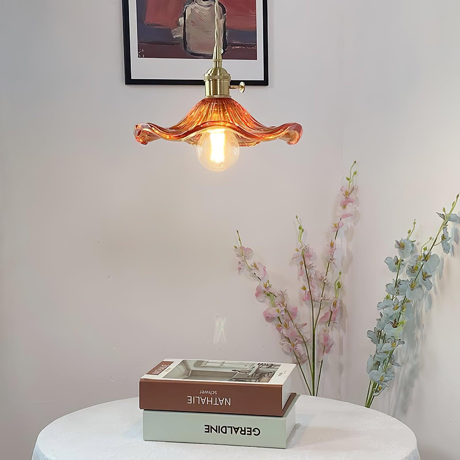Glass Hibiscus Flower Pendant Light - Letslighting