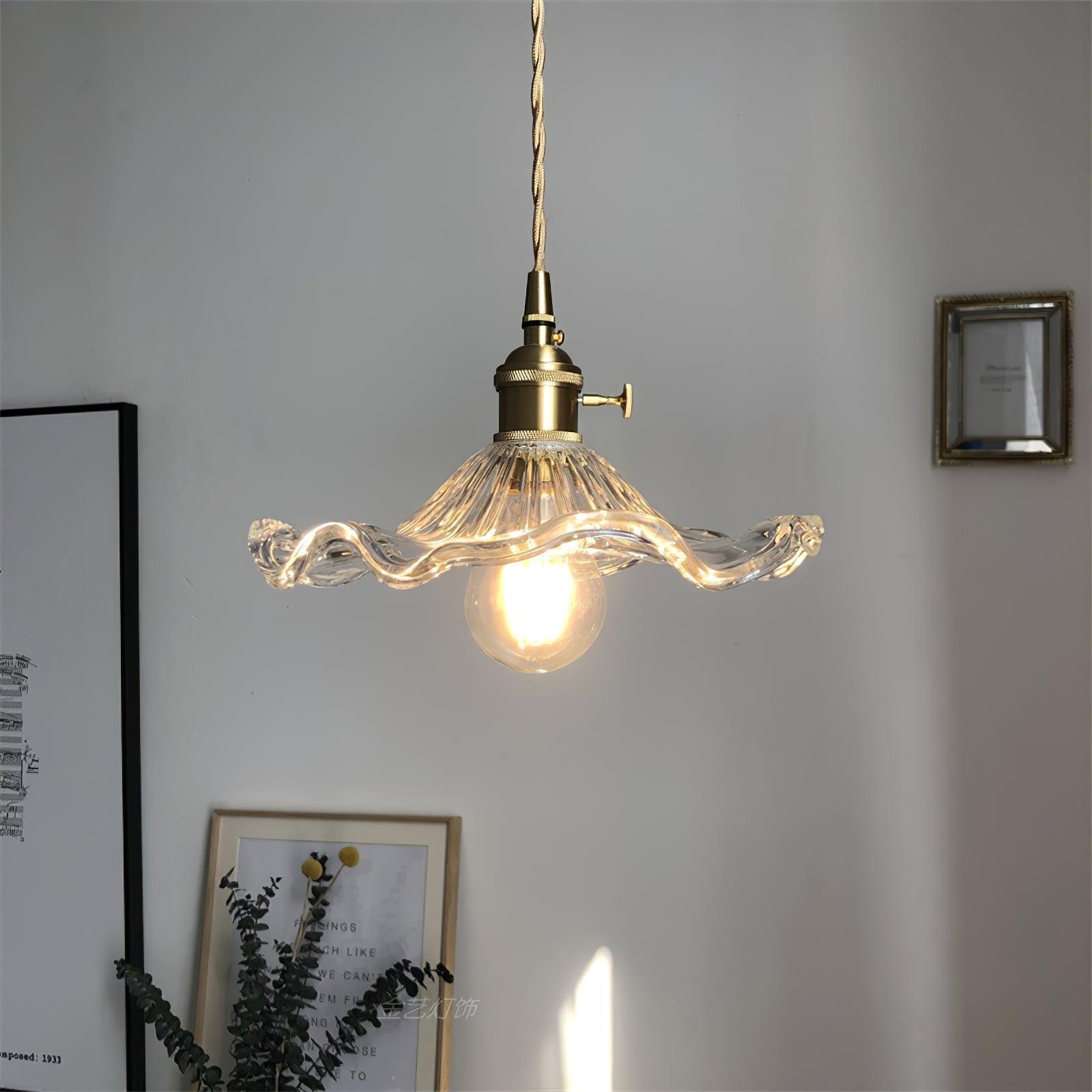 Glass Hibiscus Flower Pendant Light - Letslighting