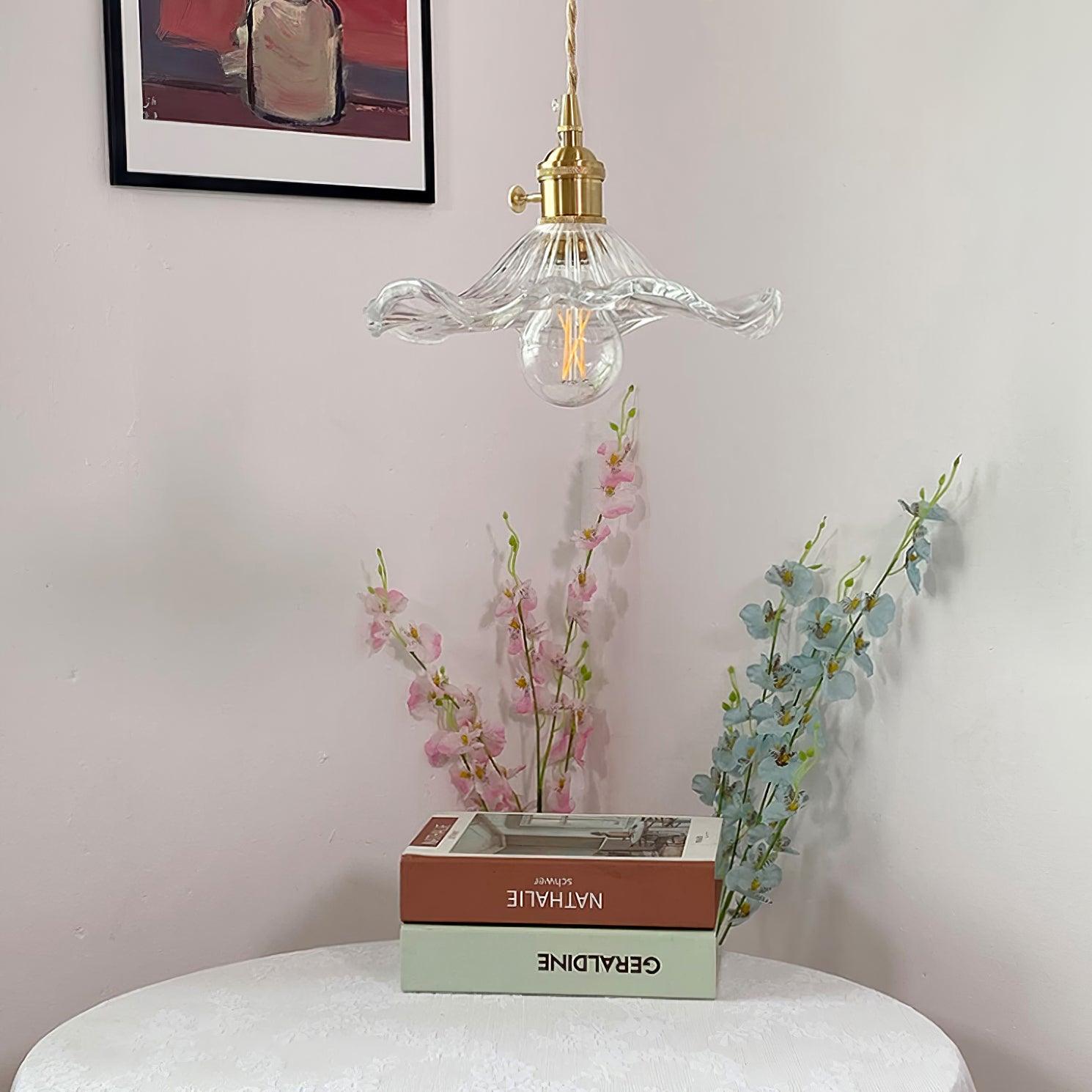 Glass Hibiscus Flower Pendant Light - Letslighting