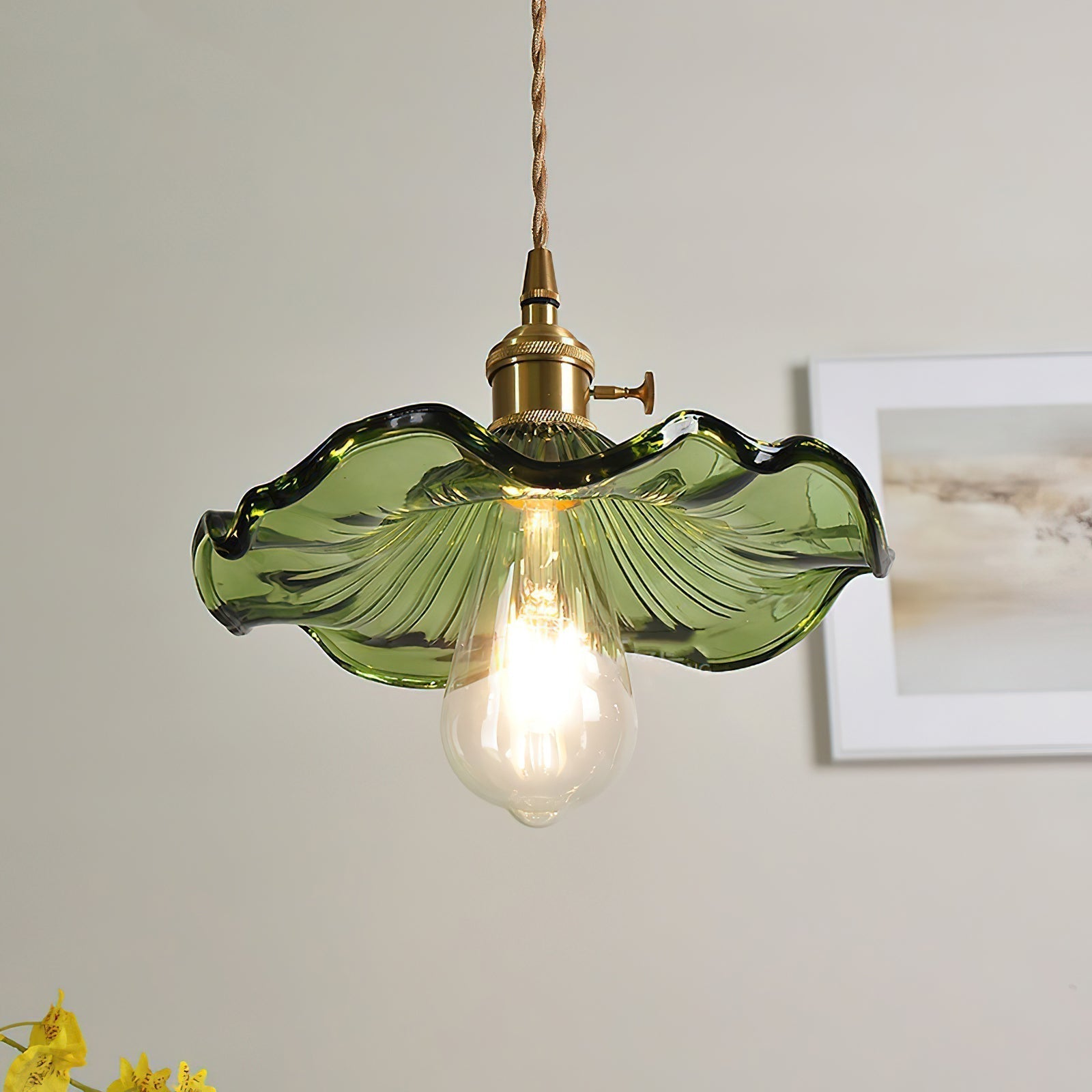Glass Hibiscus Flower Pendant Light - Letslighting