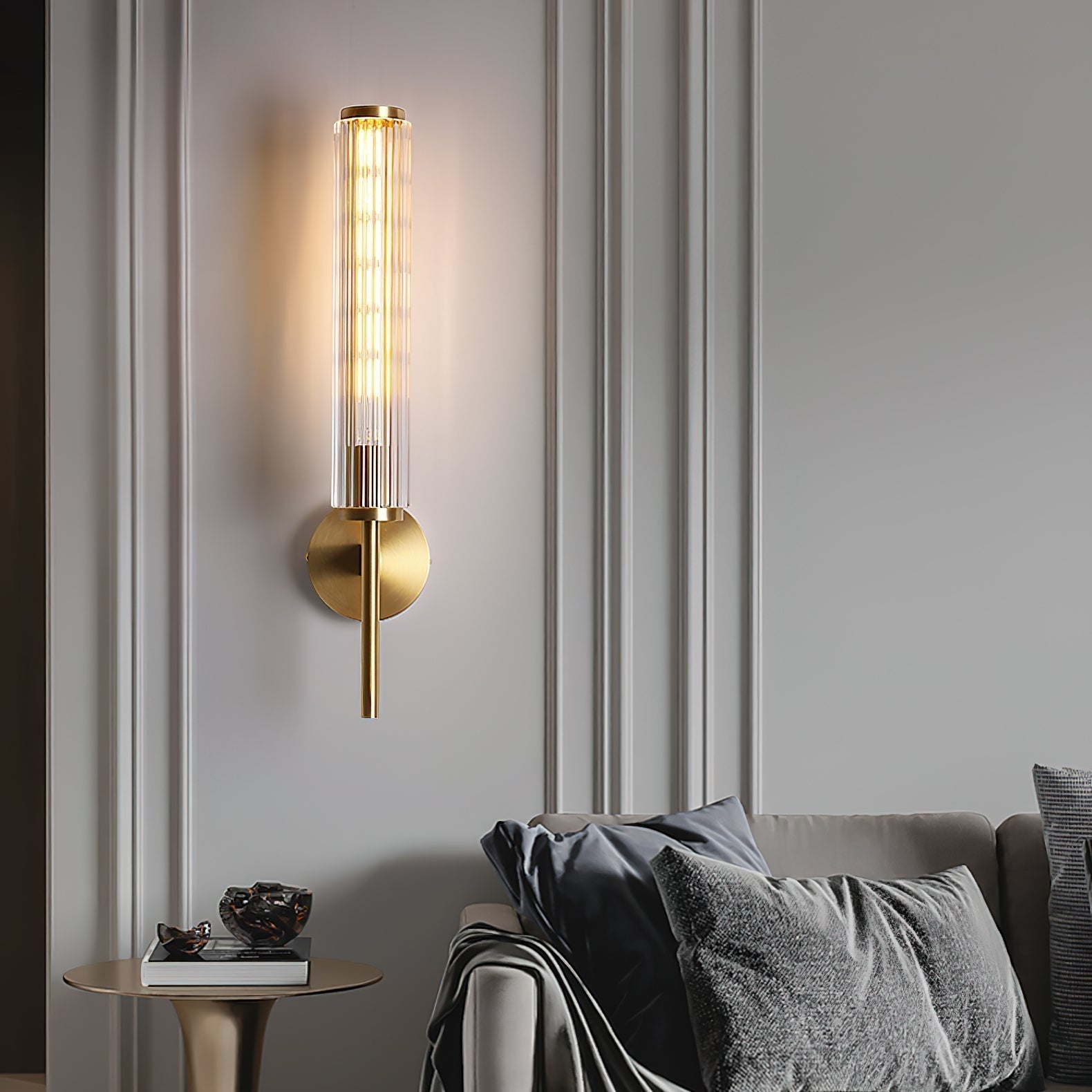 Glass Linear Brass Wall Light - Letslighting