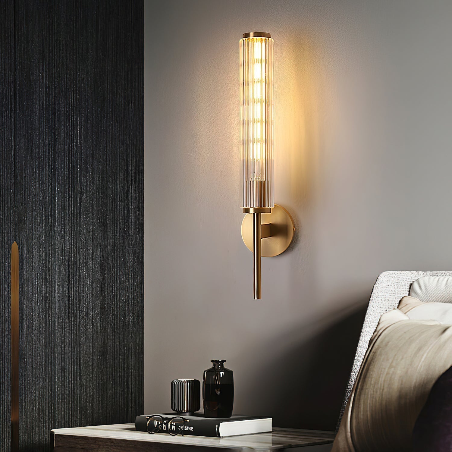 Glass Linear Brass Wall Light - Letslighting
