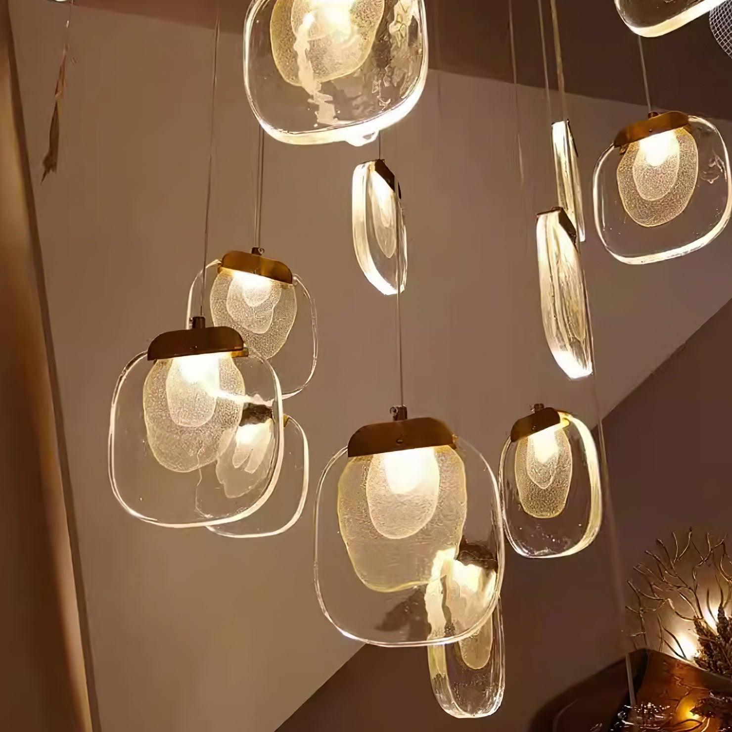 Avesia Minimalist Glass Pendant Light Staircase - Letslighting