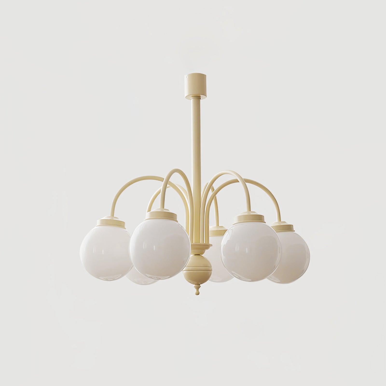 Cream Glass Sphere Chandelier - Letslighting
