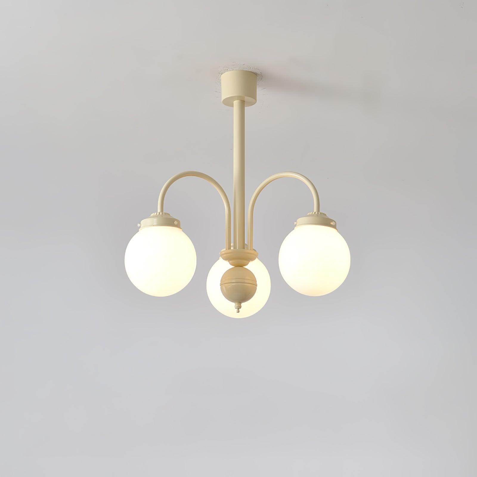 Cream Glass Sphere Chandelier - Letslighting