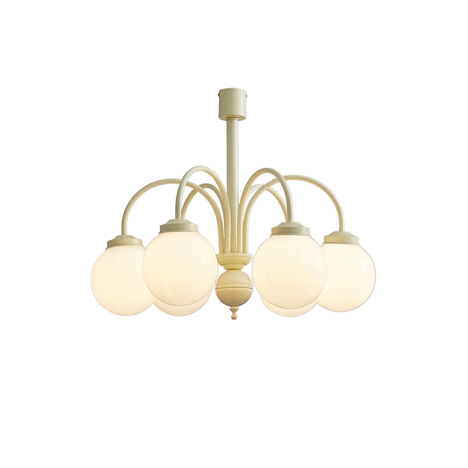 Cream Glass Sphere Chandelier - Letslighting