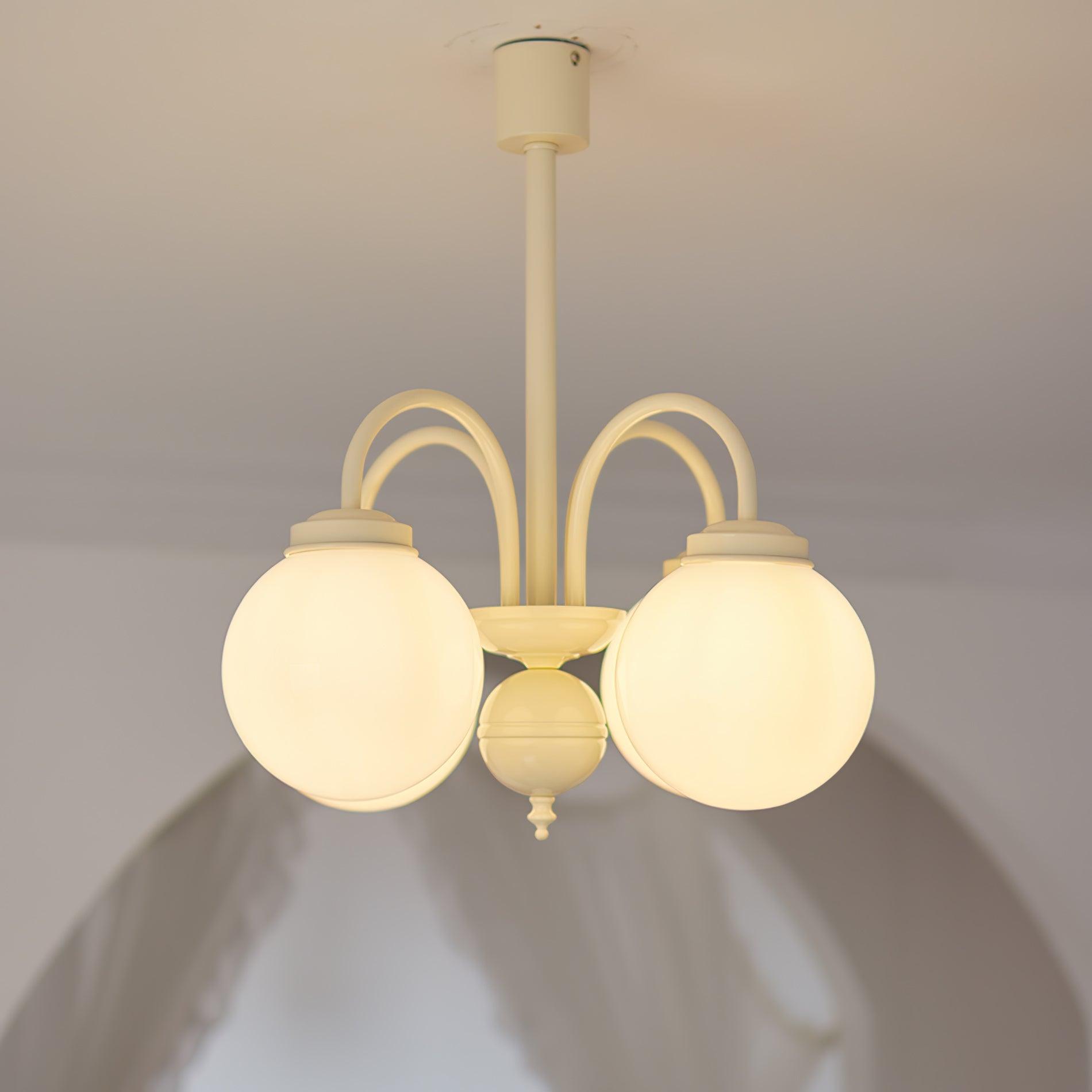 Cream Glass Sphere Chandelier - Letslighting