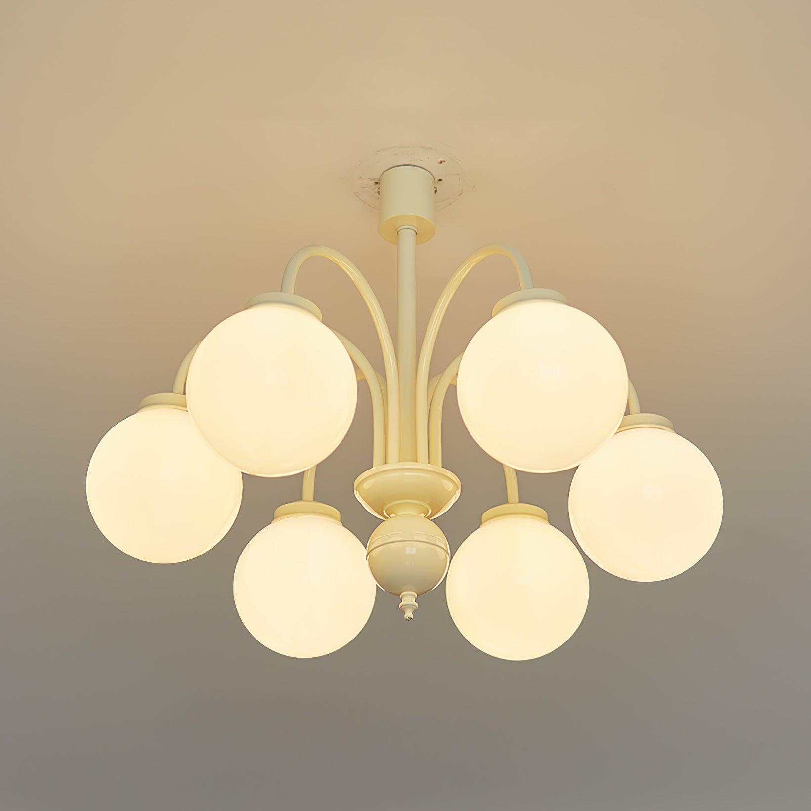Cream Glass Sphere Chandelier - Letslighting