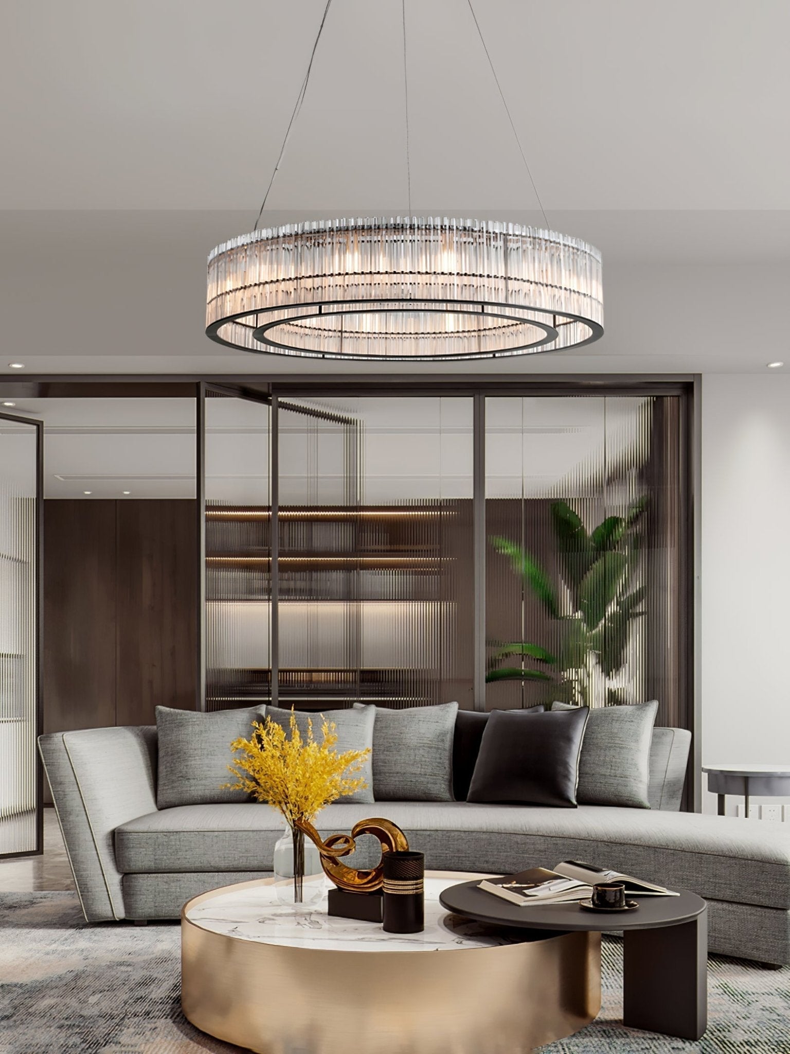 Glass Tube Ring Chandelier - Letslighting