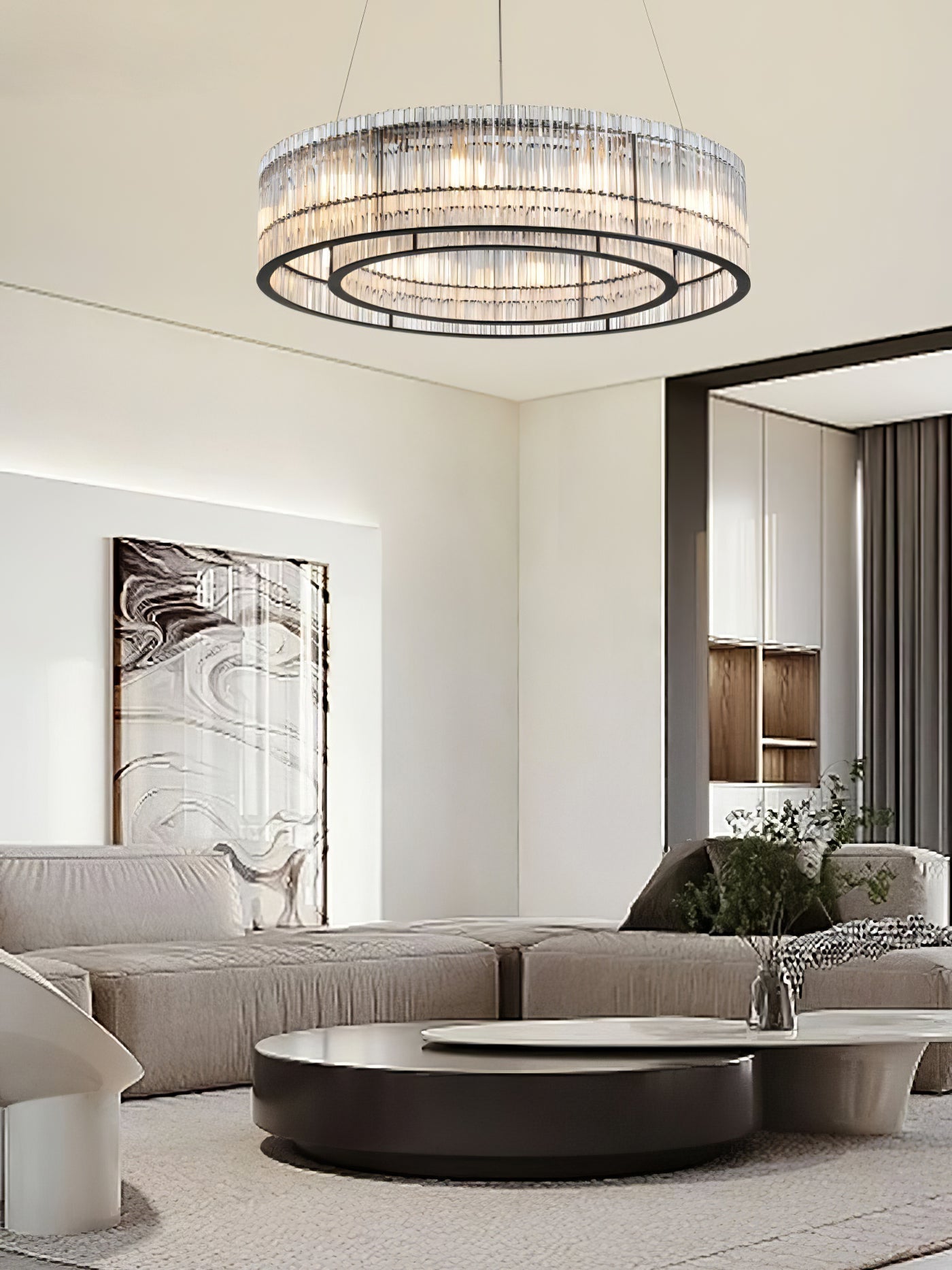 Glass Tube Ring Chandelier - Letslighting