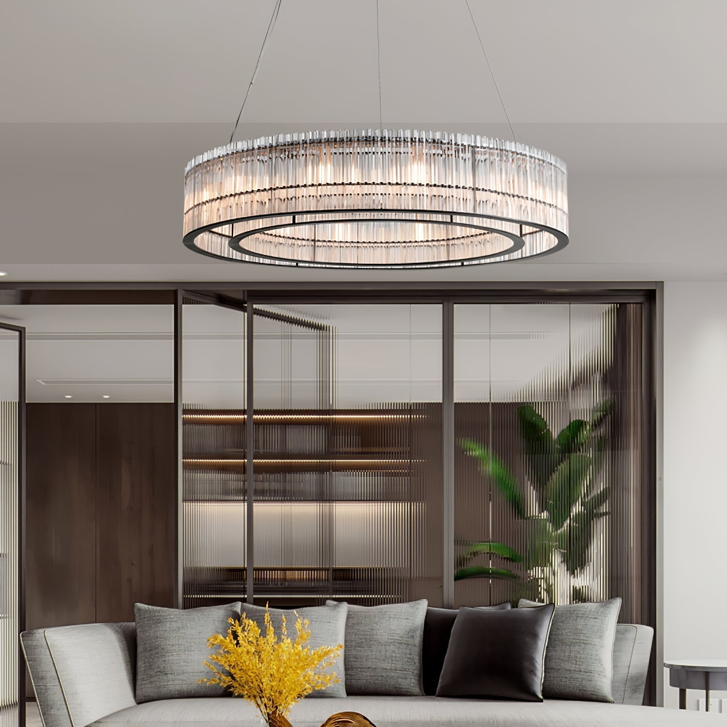 Glass Tube Ring Chandelier - Letslighting