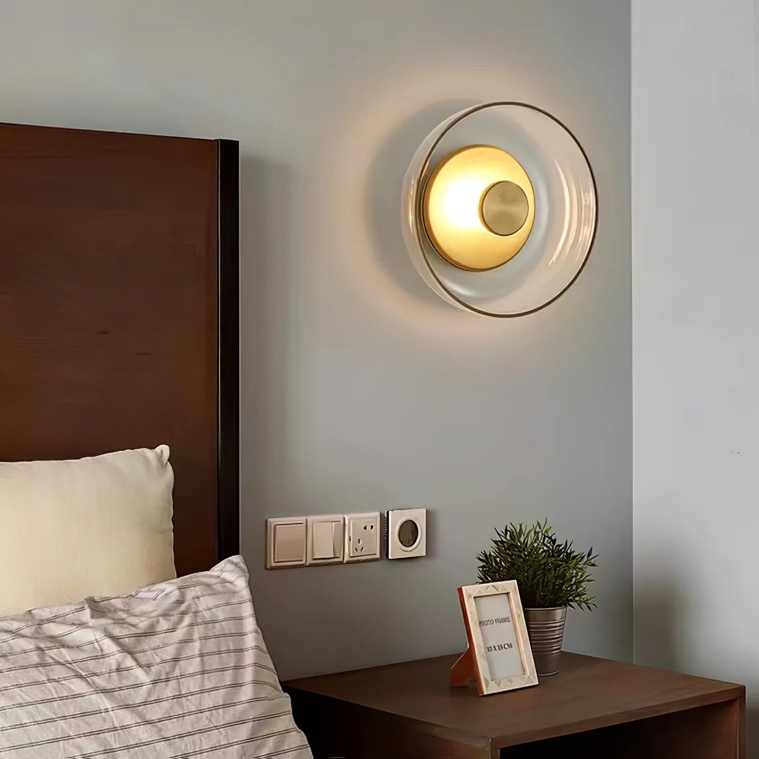 Hailie Modern Round Bowl Glass Wall Light