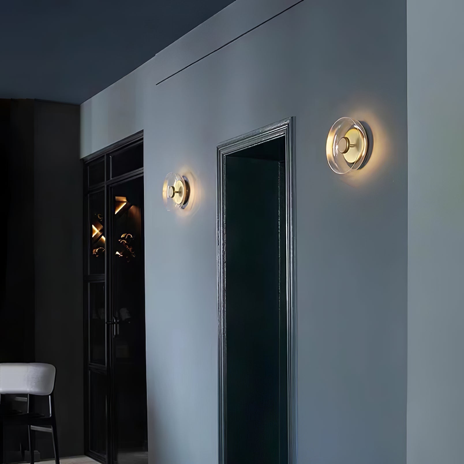 Hailie Modern Round Bowl Glass Wall Light