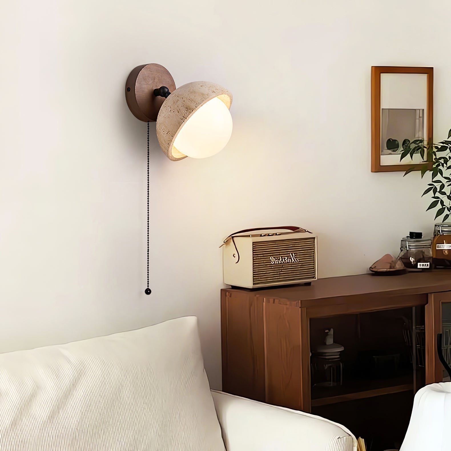 Avtale Arc-Shaped Travertine Wall Light - Letslighting