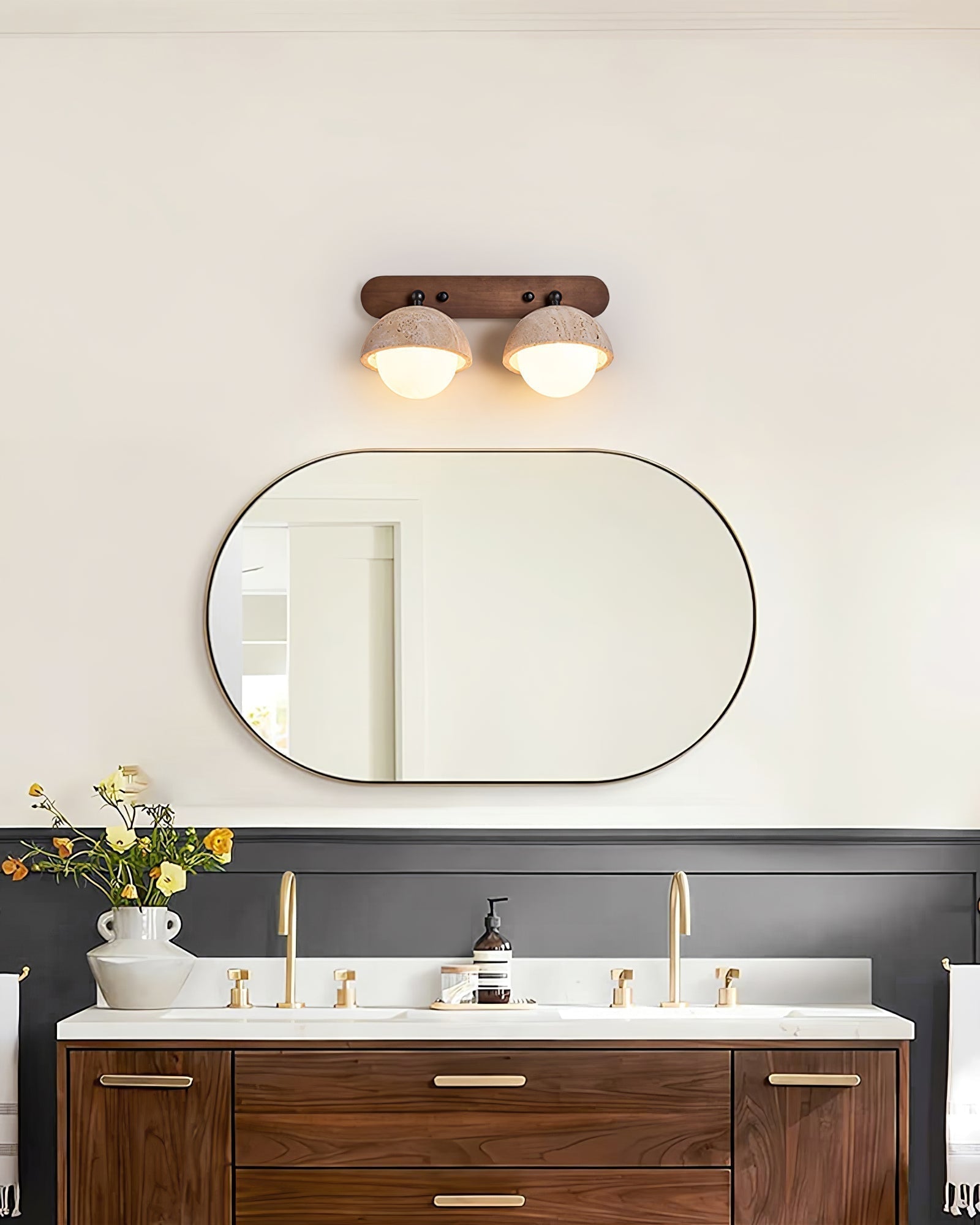 Avtale Arc-Shaped Travertine Wall Light - Letslighting