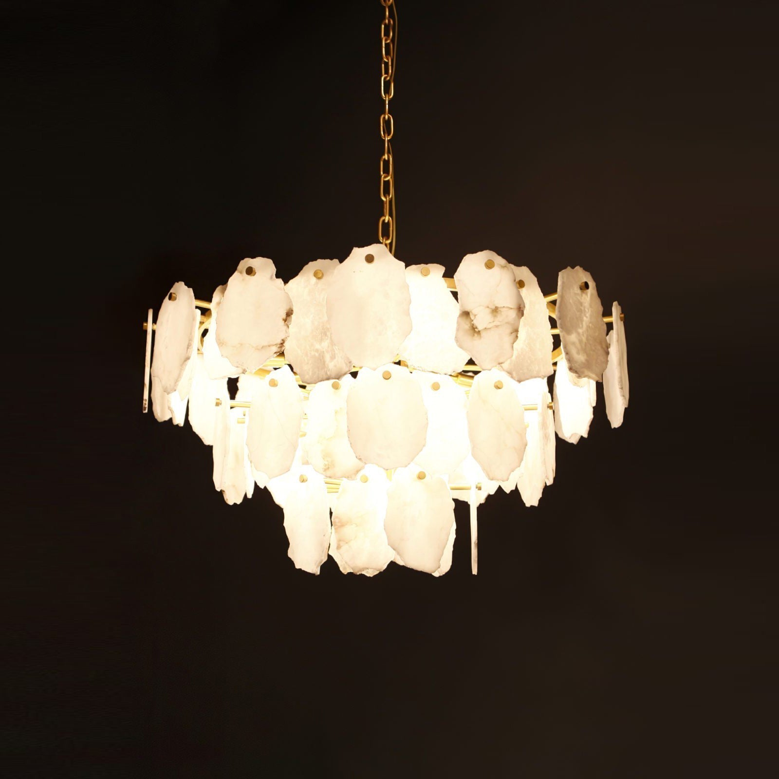 Gloire Individual Creativity Brass Alabaster Chandelier - Lamp Copper