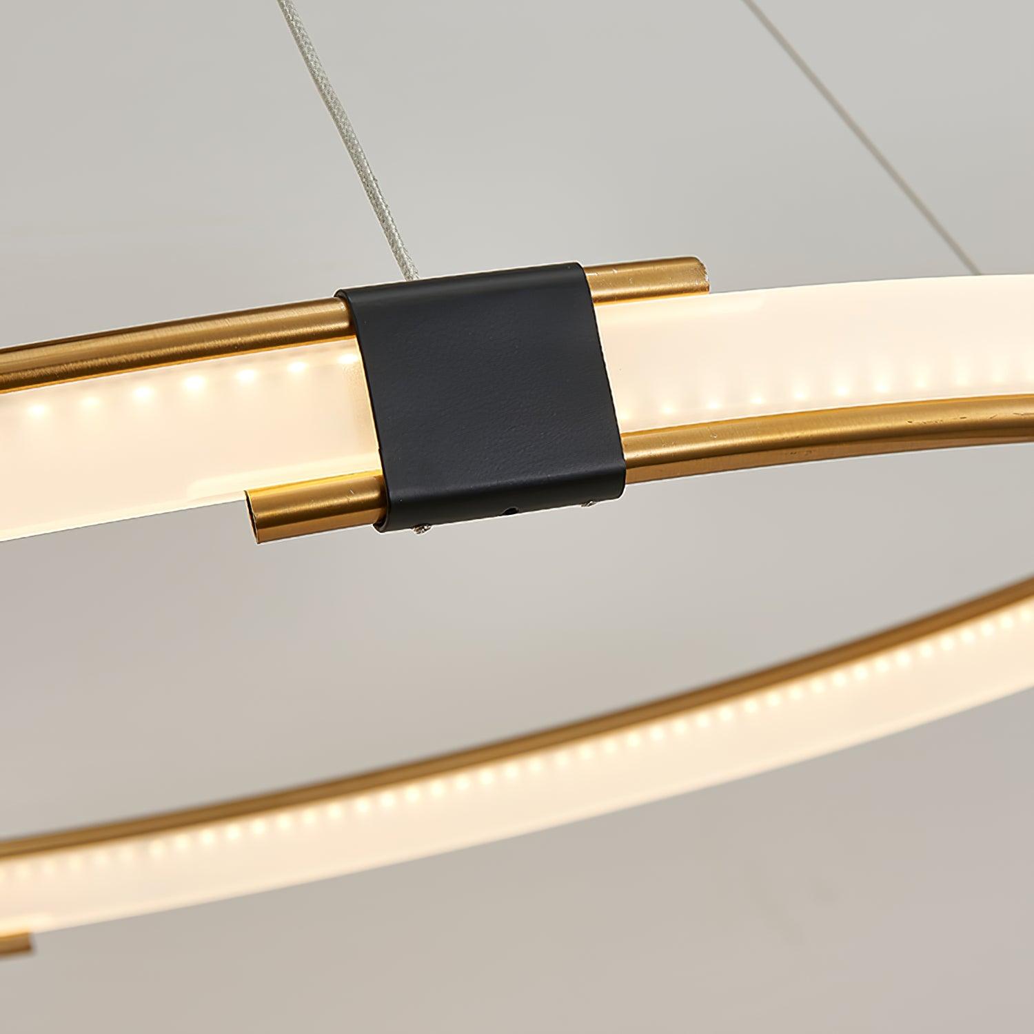 Lustra Chandelier Gold Ring LED Halo Modern - Letslighting