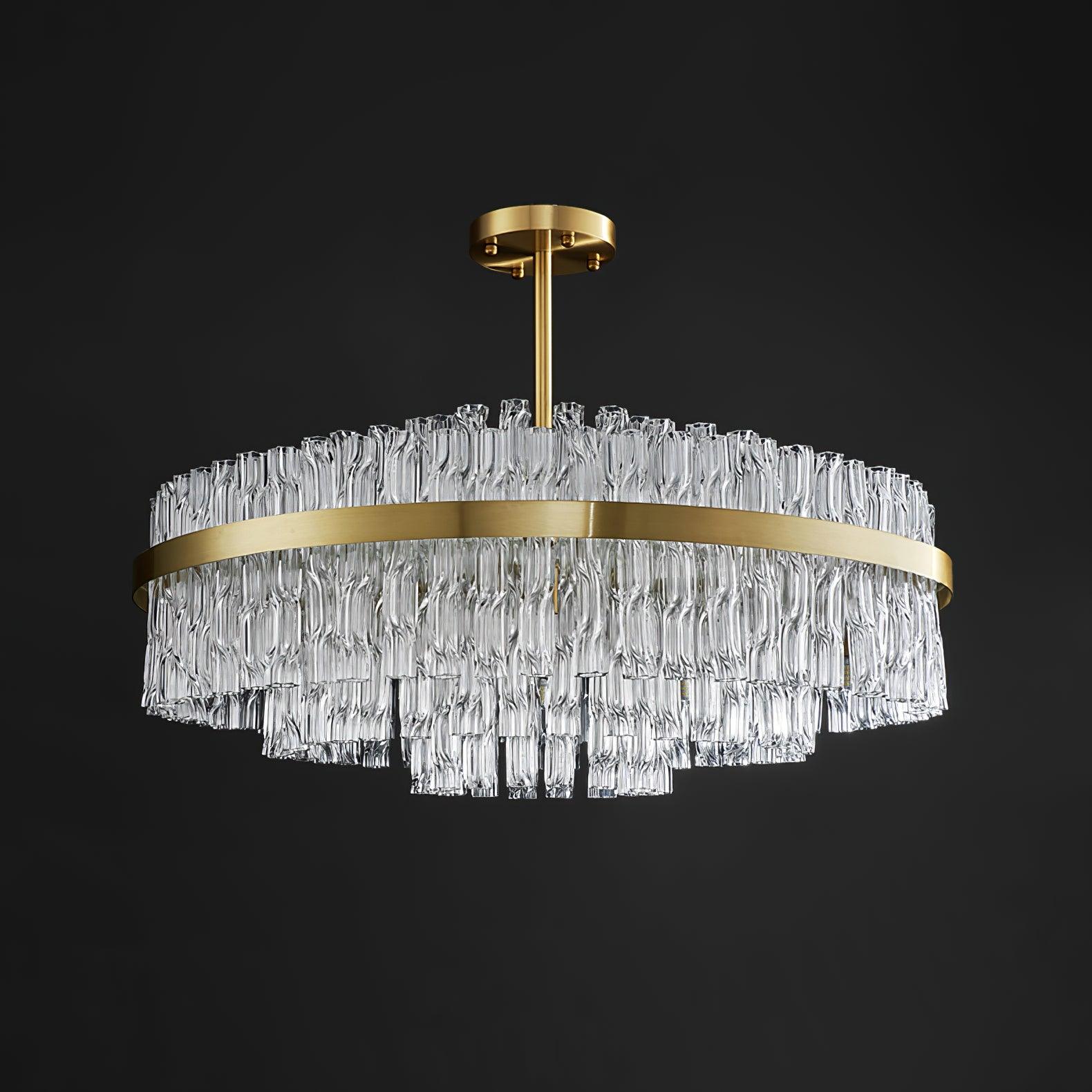 Gold & Clear Rod Chandelier - Letslighting
