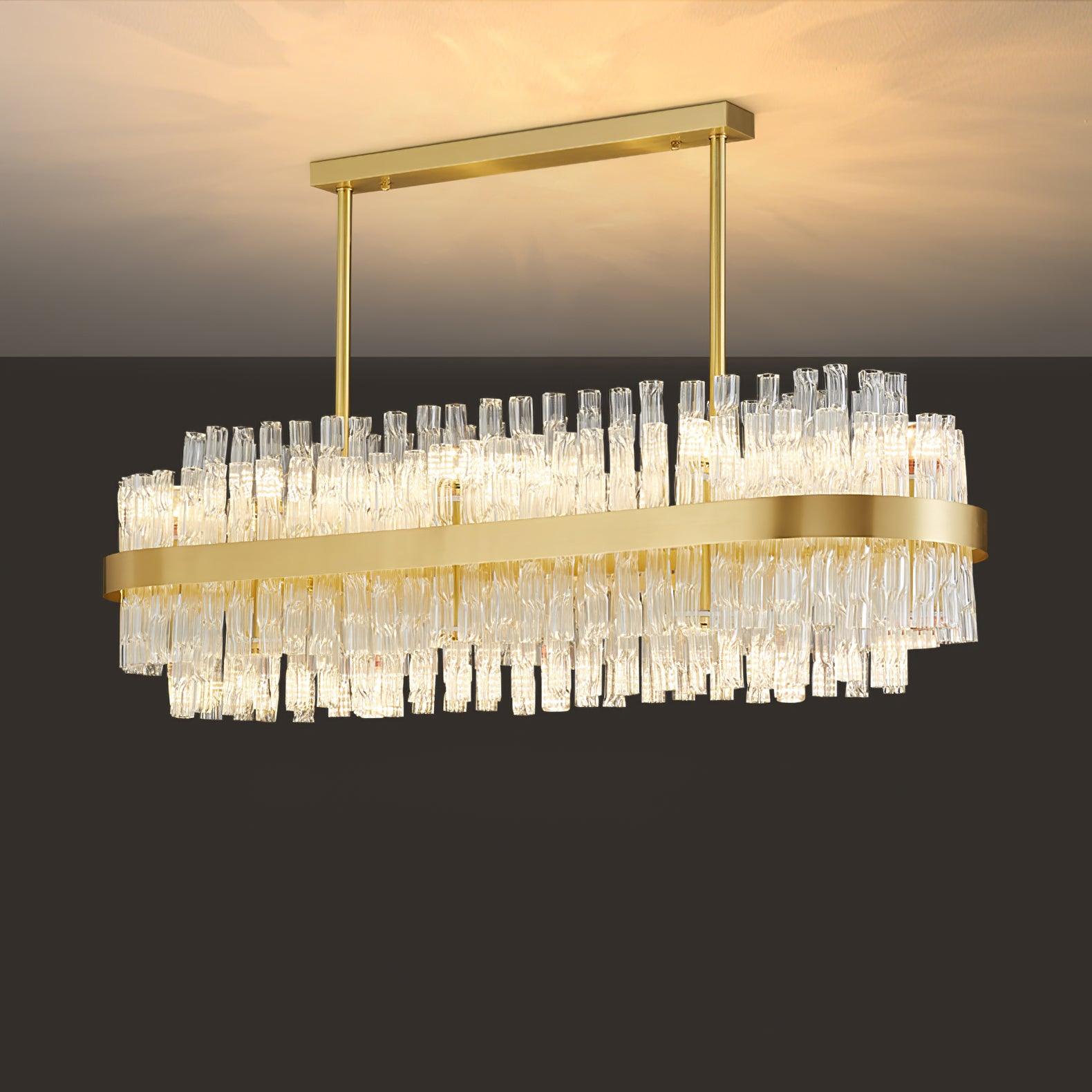 Gold & Clear Rod Chandelier - Letslighting
