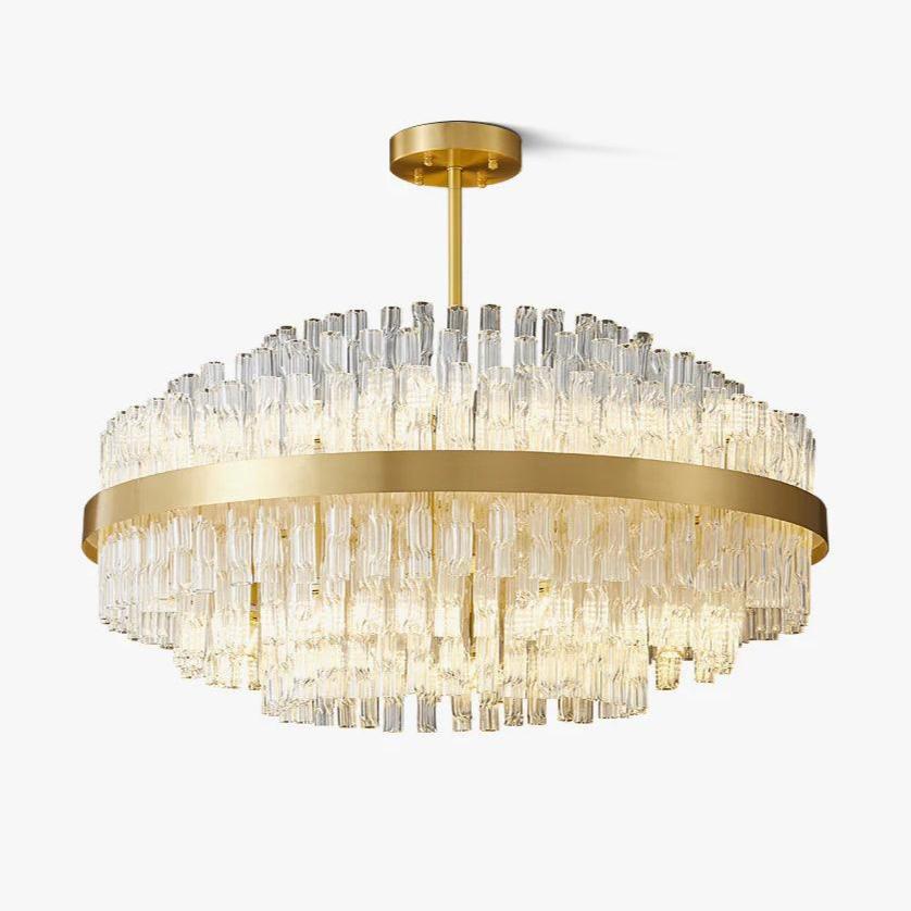 Gold & Clear Rod Chandelier - Letslighting