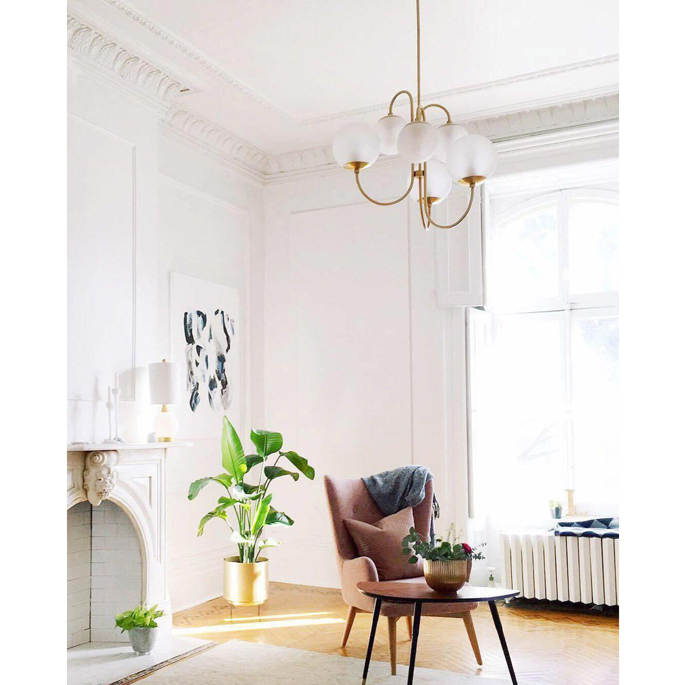 Zathaor Individual Creativity Metal Glass Chandelier - Lamp Copper