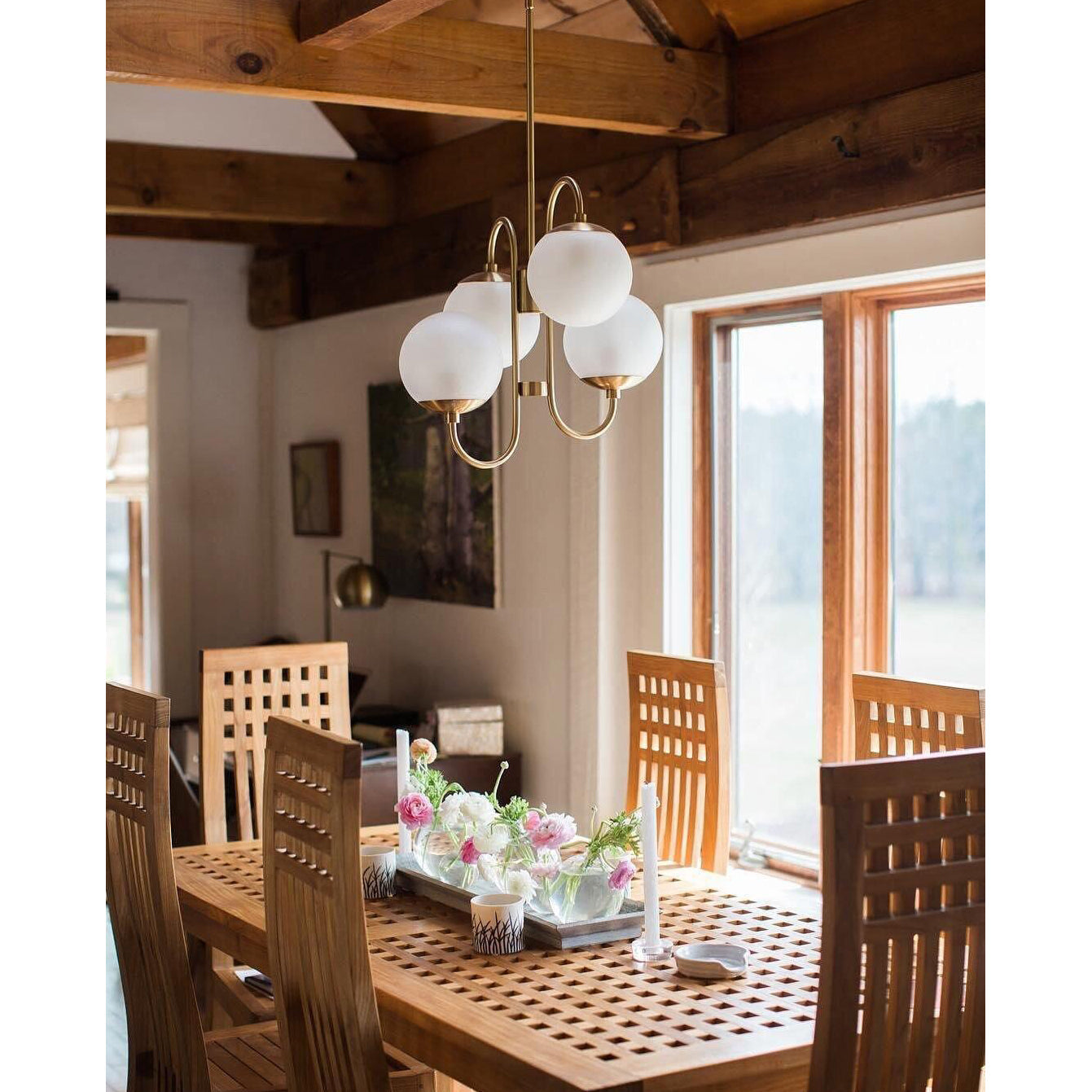 Zathaor Individual Creativity Metal Glass Chandelier - Lamp Copper