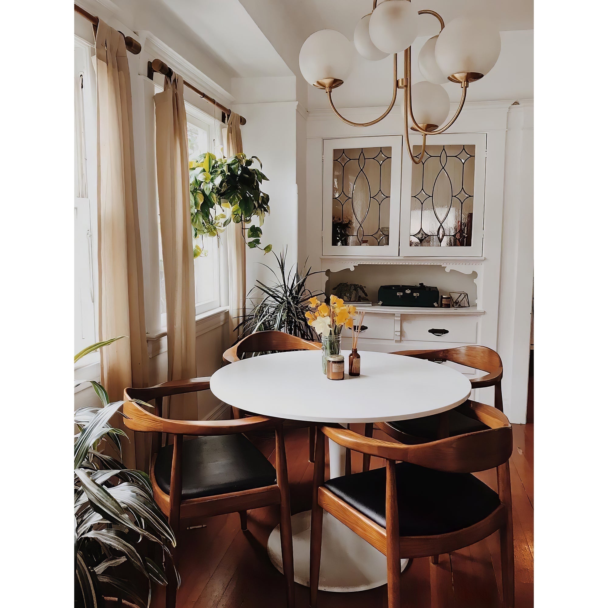 Zathaor Individual Creativity Metal Glass Chandelier - Lamp Copper