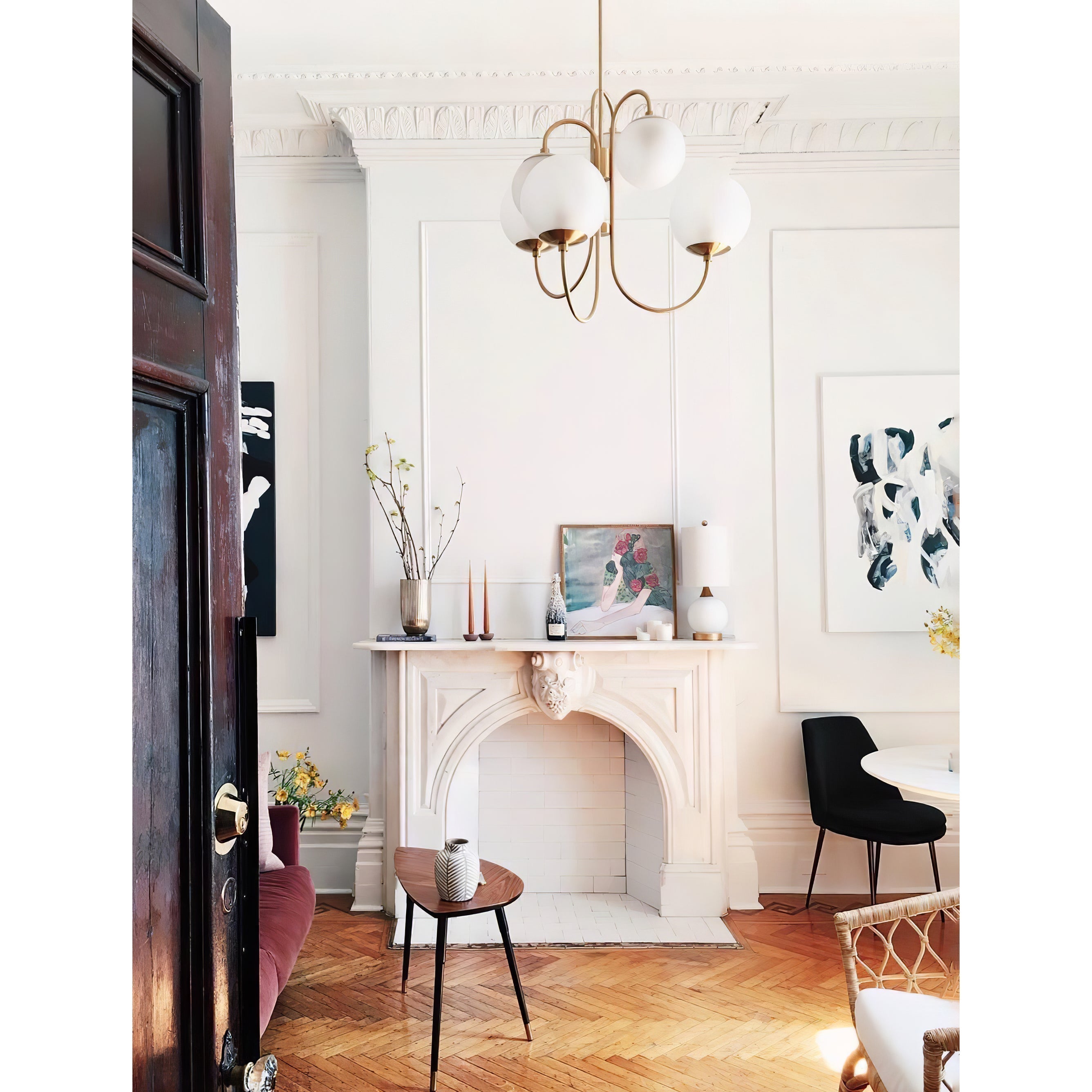 Zathaor Individual Creativity Metal Glass Chandelier - Lamp Copper